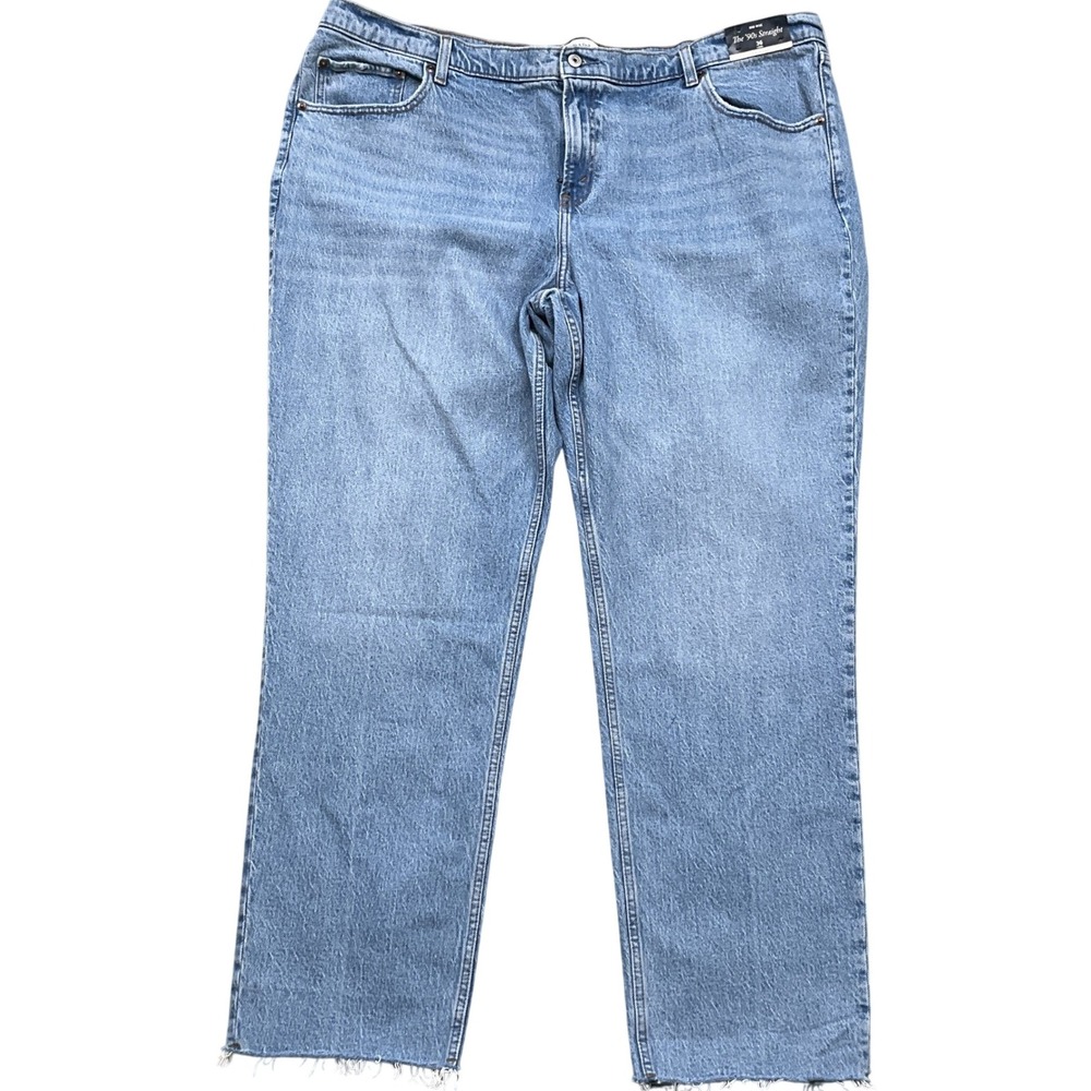 Abercrombie & Fitch Jeans Women 46W /32L 90s Straight Curve Love Distress Hem